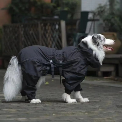 Manteau Imperméable 4 Pattes Réglable Grande Taille Chien