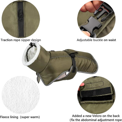 Manteau Hiver Réfléchissant Gros Chien Coupe-Vent