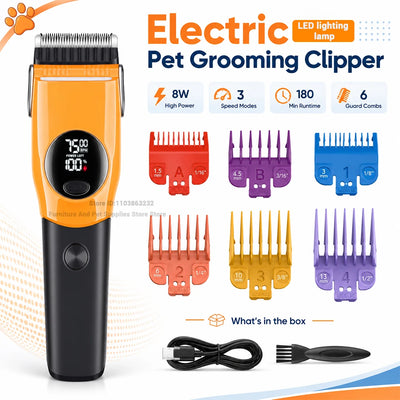 Tondeuse de Toilettage pour Chien Écran LED Grande Taille