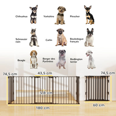 Barrière de Sécurité Modulable PawHut 300 cm pour Chien