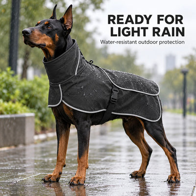 Manteau Imperméable Polaire Noir Chien Taille XL