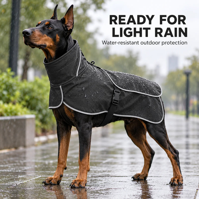 Manteau Imperméable Polaire Noir Chien Taille XL
