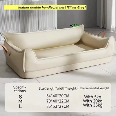 Canapé pour Chien Déhoussable Étanche Bords Hauts 85 cm