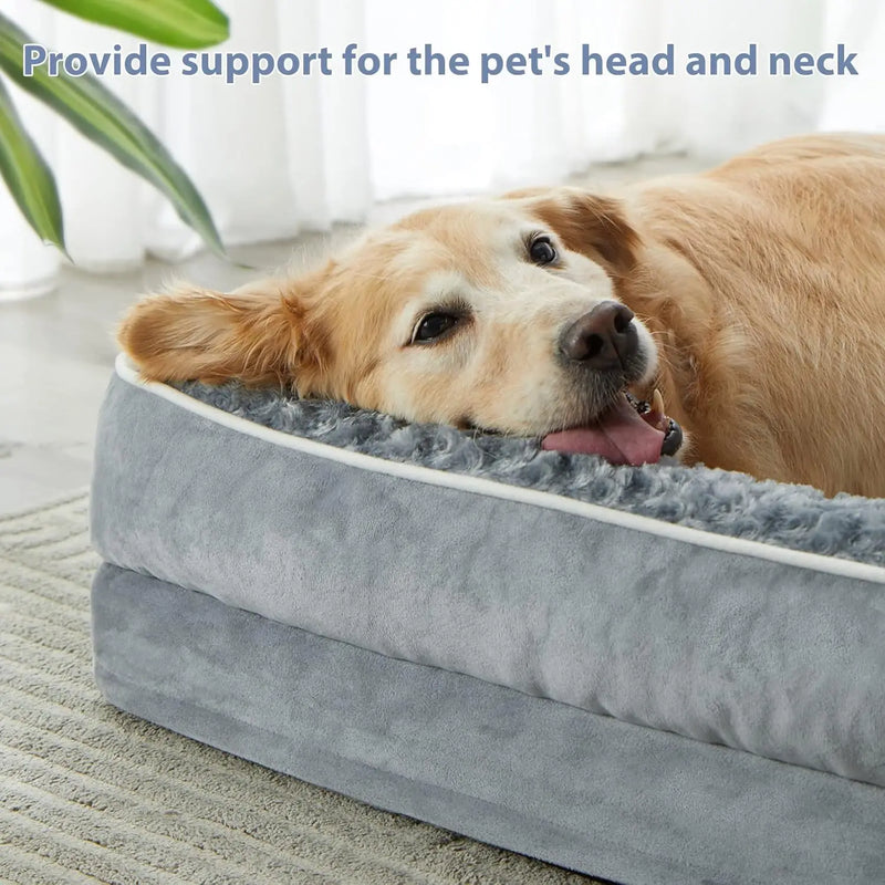 Canapé Orthopédique pour Chien Grande Taille Housse Lavable