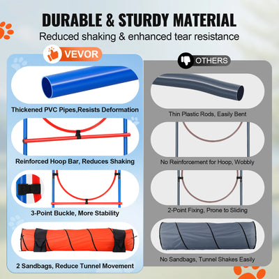Kit d'Agility Chien SucceBuy 5 Pièces Obstacles Réglables