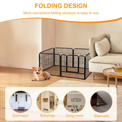 Parc pour Chien Pliable 6 Panneaux Acier Inoxydable 120 cm