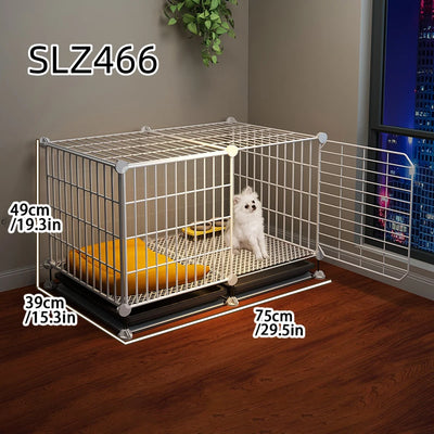 Cage pour Chien Intérieur Petite Taille avec Zone Toilette