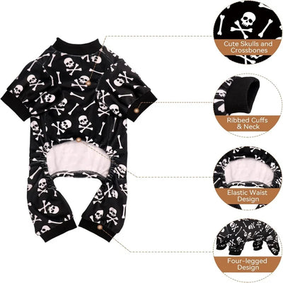 Pyjama Halloween Crâne et Os pour Chien