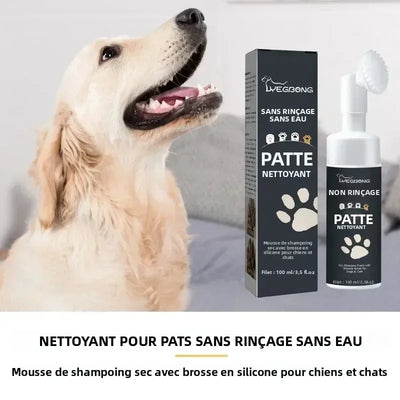 Mousse Nettoyante Pattes avec Brosse Double Face pour Chien