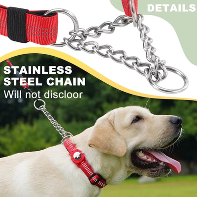 Collier Anti-Traction Réfléchissant Support AirTag pour Chien
