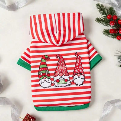 Sweat de Noël Rayé Lutin Chien