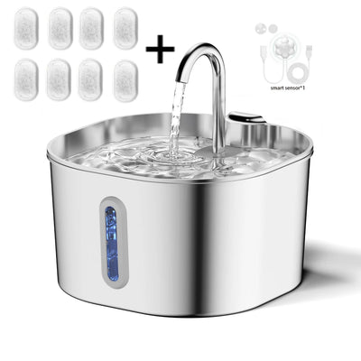 Fontaine à Eau Chien et Chat Inox 2,2 L Filtrée