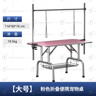 Table de Toilettage Pliable 116 cm avec Potence pour Chien