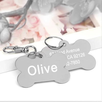 Médaille Gravée en Os pour Chien et Chat