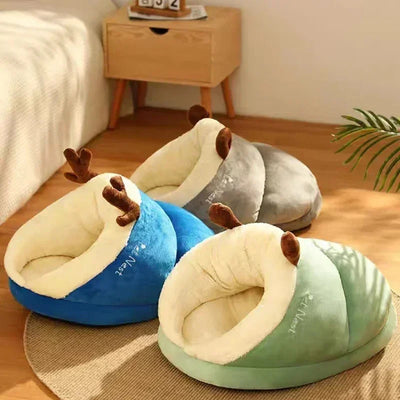 Panier Igloo Chausson à Bois de Renne pour Petit Chien