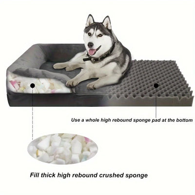 Panier Orthopédique Grand Chien Mousse de Soutien Déhoussable
