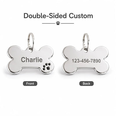 Médaille Gravée en Os à Griffes pour Chien