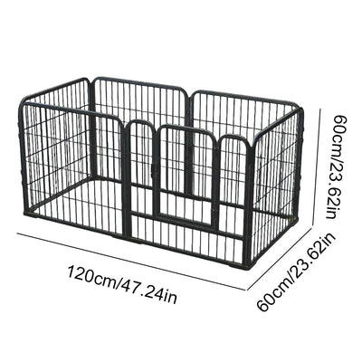 Parc pour Chien Métal 6 Panneaux Pliable 120x60x60 cm