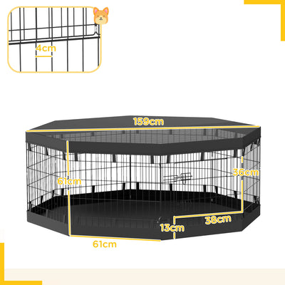 Parc pour Chien Intérieur PawHut 8 Panneaux Pliables Acier