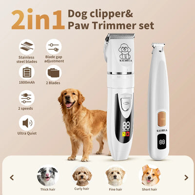 Tondeuse de Toilettage pour Chien Sans Fil et Trimmer