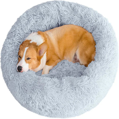 Panier Rond Donut Fibre Longue pour Chien 40 à 110 cm