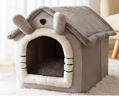 Niche d'Intérieur pour Chien Moelleuse à Toit Doux 6 Coloris