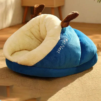 Panier Igloo Chausson à Bois de Renne pour Petit Chien