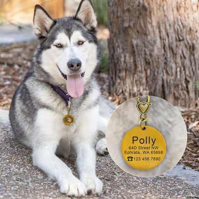 Médaille Cuivrée Gravée Silhouette de Race pour Chien