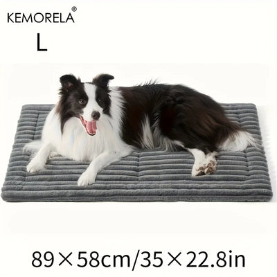 Matelas Rayé pour Chien KEMORELA Peluche Lavable 120x60 cm