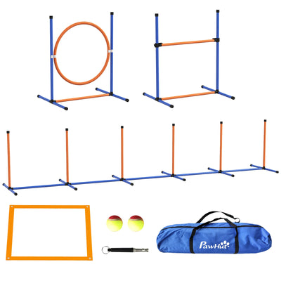 Kit d'Agility Chien PawHut 4 Pièces Orange et Bleu