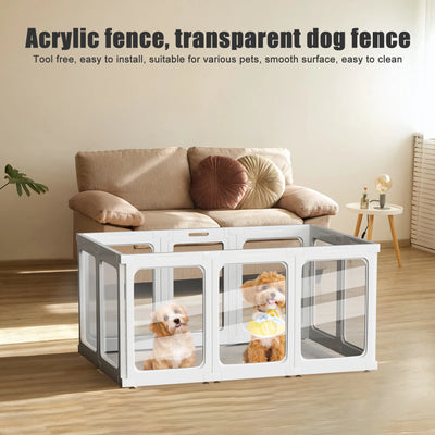Parc Chien Modulable Panneaux à Clipser 60 cm Blanc