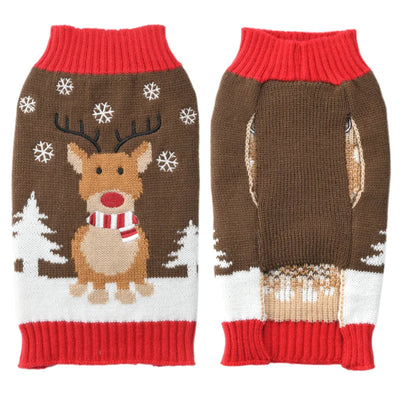 Pull de Noël Col Roulé Petit et Moyen Chien