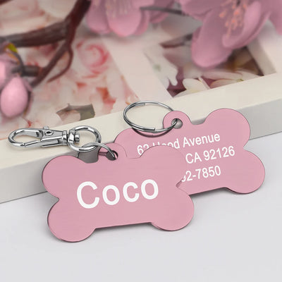 Médaille Gravée en Os pour Chien et Chat
