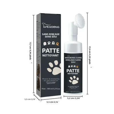 Mousse Nettoyante Pattes avec Brosse Double Face pour Chien