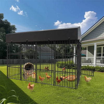Enclos Chien Grillage Soudé avec Toit pour Extérieur