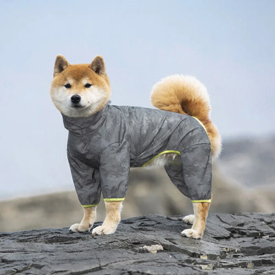 Manteau Imperméable Camouflage Réfléchissant Combinaison Gros Chien