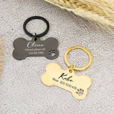 Médaille Gravée en Os Inox pour Chien