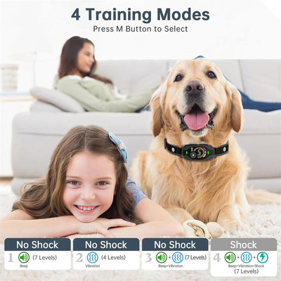 Collier Anti-Aboiement 4 Modes Gros Chien IP67