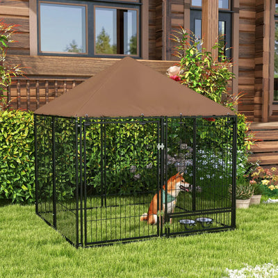 Chenil Extérieur avec Toit Étanche 141x141x151 cm pour Chien