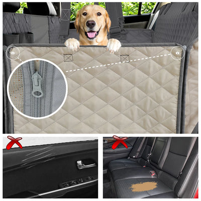 Hamac Voiture Chien Étanche Fenêtre Zippée Poches 143x153 cm