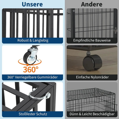 Cage pour Chien Garvee Métal Anti-Évasion 137 cm 3 Portes