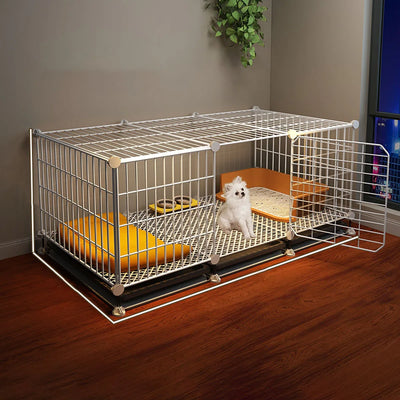 Cage pour Chien Intérieur Petite Taille avec Zone Toilette