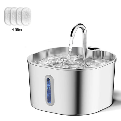 Fontaine à Eau Chien et Chat Inox 2,2 L Filtrée