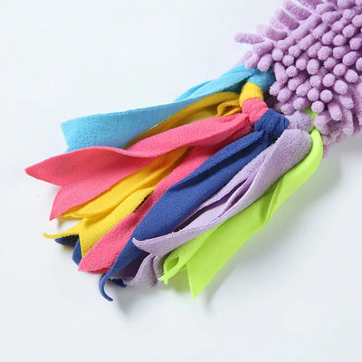 Jouet de Traction Chenille Polaire Poignée Élastique pour Chien
