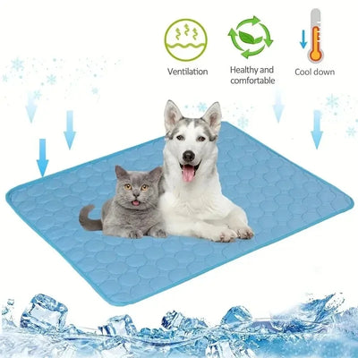 Tapis Rafraîchissant Bleu pour Chien et Chat, Format S à XL