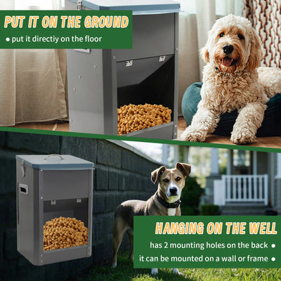 Distributeur de Croquettes Gravité Acier Galvanisé Gros Chien