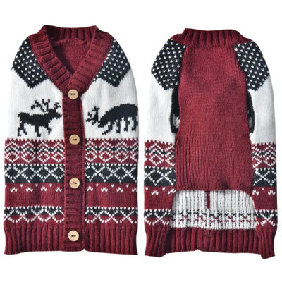 Pull de Noël Col Roulé Petit et Moyen Chien