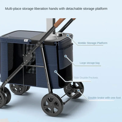 Chariot de Promenade Pliable Gros Chien 30 kg