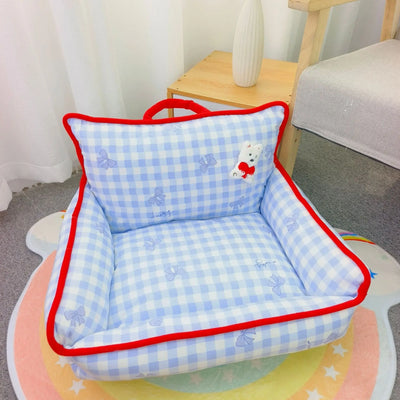 Canapé pour Chien Motif Vichy Automne Hiver 50x60 cm