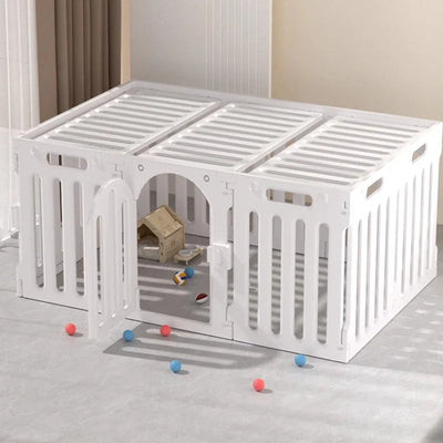 Parc pour Chien d'Intérieur avec Couvercle 7 à 11 Pièces